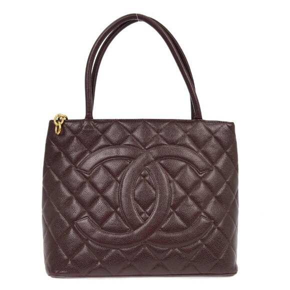 Chanel Brown Calfskin Medallion Tote Handbag - Picture 1 of 8